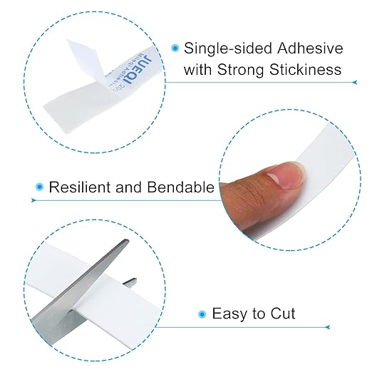 PATIKIL 3/4" W x 3/64" T x 16.4Ft EVA Single Sided Foam Tape, 2Pcs Multipurpose Sealing Strip Foam Waterproof Weather Stripping Foam Sealing Foam Strips with Adhesive for Door, White