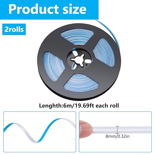 PLIGREAT 13 Yards/12m Self Adhesive Caulk Strip, 8 MM Wide White Moulding Trim Strips Bathroom Caulking Gap Tape Decorative Sealing Edging Tape for Bathtub Toilet Kitchen Wall Ceramic Tile Corner