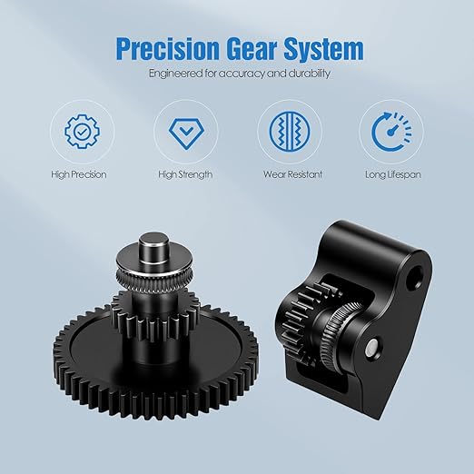 Extruder Gear Kit for Elegoo Centauri Carbon & Centauri Series, Hardened Steel Dual Gear Upgrade with POM Lever for Smooth Feeding & Wear-Resistant Extrusion – 3D Printer Accessories