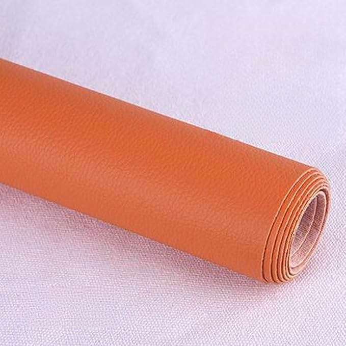 Leather Repair Patch Tape Kit,Self Adhesive Leather Repair Kit for Furniture,Vinyl Repair Kit for Couch,Sofa,Car Seats,Office Chair Luggage (Orange,16.93"×78.74")