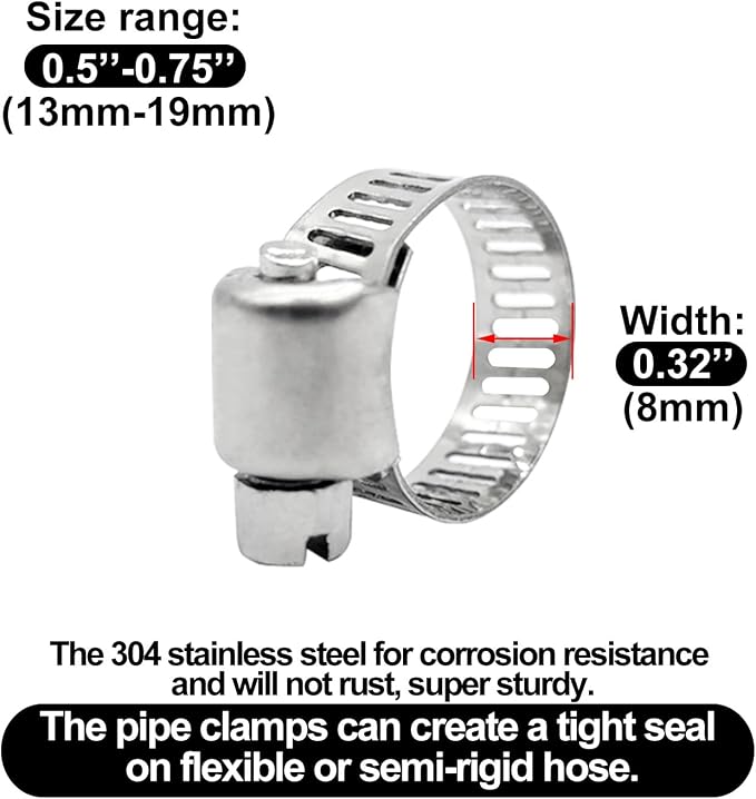 BlingKingdom 3pcs 3/8"(10mm) Hose Repair Kit Hose Connector Barb Splicer Mender Hose Brass Barb Fitting Watertight Straight Hose Barb Connector with 6pcs Stainless Steel Pipe Clamp for Water/Fuel/Air
