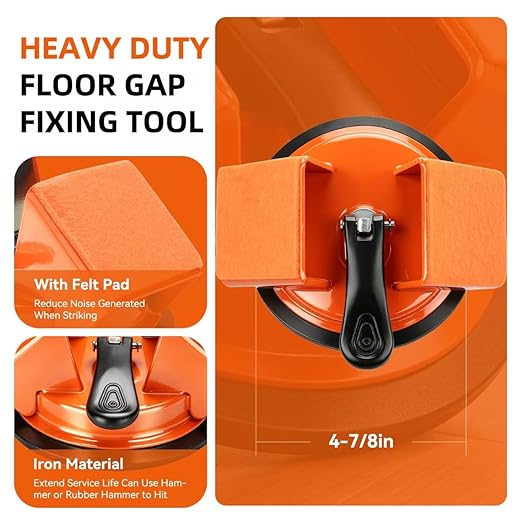 Floor Gap Fixer Tool,Heavy Duty 45° Striking Surface Floor Suction Cup Tool with Slot Cutter and Silicone Pad & Rubber Mallet for Repair Laminate Vinyl Hardwood Flooring