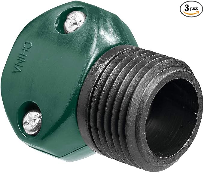 3-Pack 58150 1/2 Inch Clamping Male Plastic Water Hose Mender