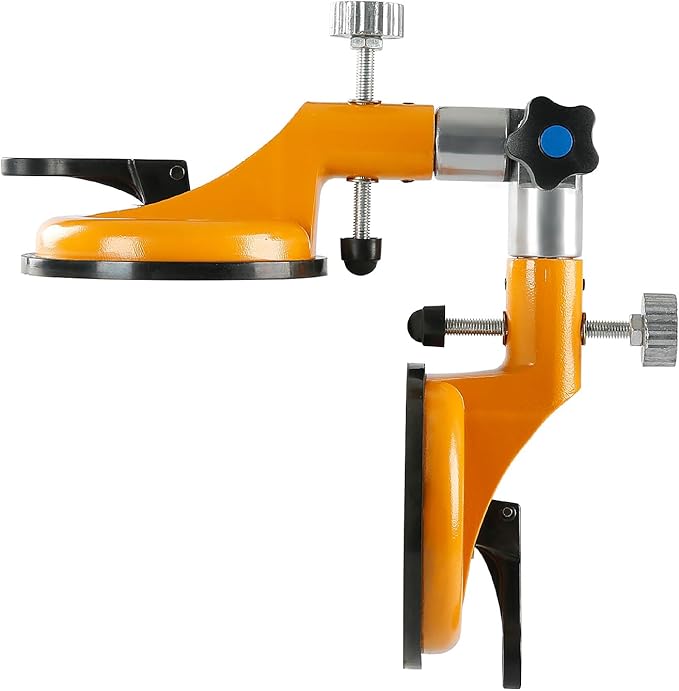 LOZLIN 90°-270° Adjustable Suction Cup Alignment Jig, Seamless Splicing & Leveling Tool for Granite Marble Tile Stone Countertops, Professional Installation Kit Yellow