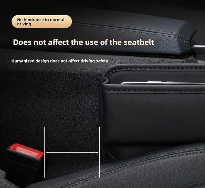 Alymarr Leather Car Seat Gap Filler, Center Console Organizer Multifunctional Auto Console Side Storage Box with Cup Holders,Car Accessories,Magnetic Leather Sunglasses Holder,Phone Key Storage
