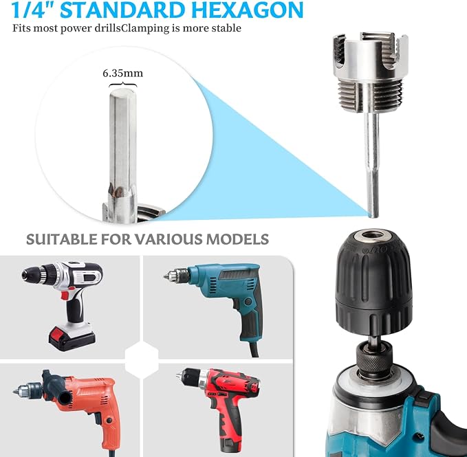 3Pcs Integrated Internal & External Pipe Threading Tool, Bestgle Dual-Function Pipe Thread Cutting Tool for 1/2" & 3/4"& 1" PVC/Plastic Pipes, Electric Drill Compatible Pipe Threader Kit