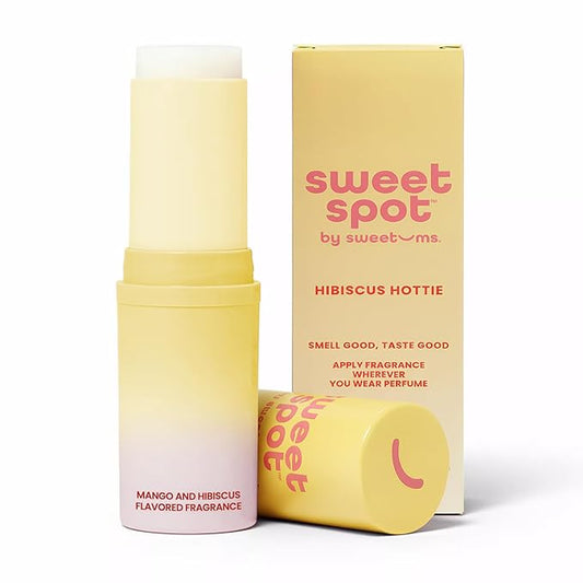 SweetSpot Flavored Solid Perfume Stick, Portable Travel Perfumes for Women, Long Lasting Fragrances, Non Sticky Formula, Natural Ingredients, Fragrance Stick (Mango Hibiscus)