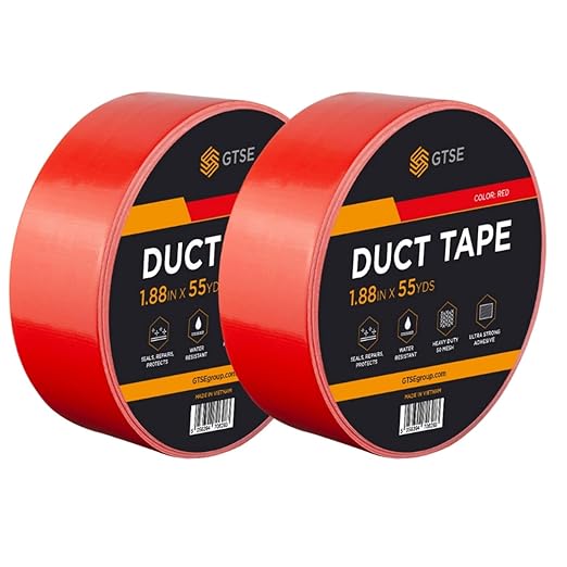 GTSE Red Duct Tape, 2 Inches x 55 Yards (164 ft), Heavy Duty, Waterproof Repair Tape for Indoor or Outdoor Use, 2 Rolls