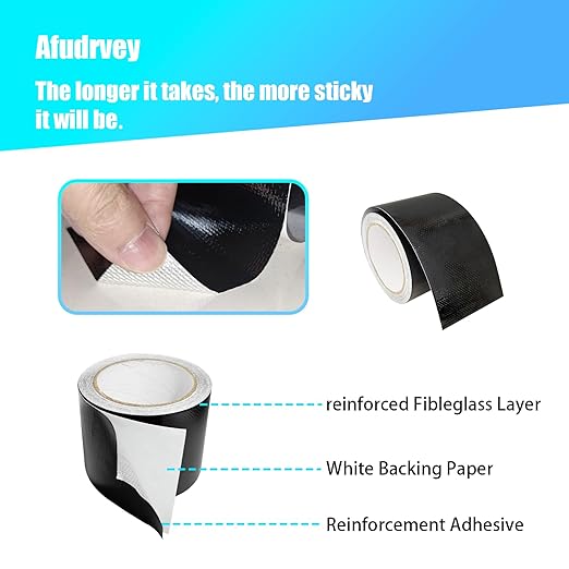 Black Heavy Duty Fabric Repair Tape,Waterproof Tent Repair Tape for Fabric, Awning, RV Roof, Underbelly, Tarp, Tent,UVproof,Multipurpose Leather Patch Repair Kit,3 Inch x 20 FT,1 Roll