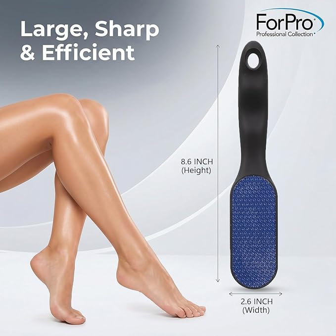 ForPro Nano Glass Foot File Callus Remover, Double-Sided Foot Scrubber for Cracked Heels & Dead Skin, Professional Pedicure Tool for Wet/Dry Use, Ergonomic Handle, Hygienic & Long Lasting