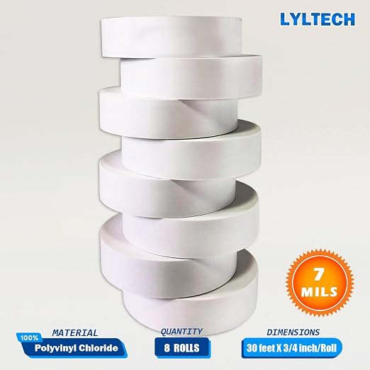 LYLTECH White Vinyl Electrical Tape 8 Rolls 7mil 3/4in x 30ft | Waterproof, strong adhesive, durable & easy wrap, high temperature resistant vinyl tape for home electrical wiring insulation