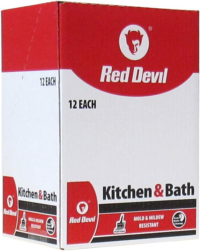 Red Devil 0836 Kitchen & Bath Low Odor Silicone Sealant, 10.1 Oz, White, Pack of 12