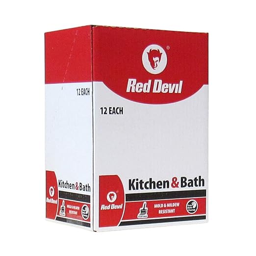 Red Devil 0408 Duraguard Kitchen & Bath Siliconized Acrylic Caulk, 10.1 oz., Clear, 12 Pack, Made in USA