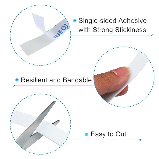 PATIKIL 5/8" W x 3/64" T x 16.4Ft EVA Single Sided Foam Tape, 2Pcs Multipurpose Sealing Strip Foam Waterproof Weather Stripping Foam Sealing Foam Strips with Adhesive for Door, White