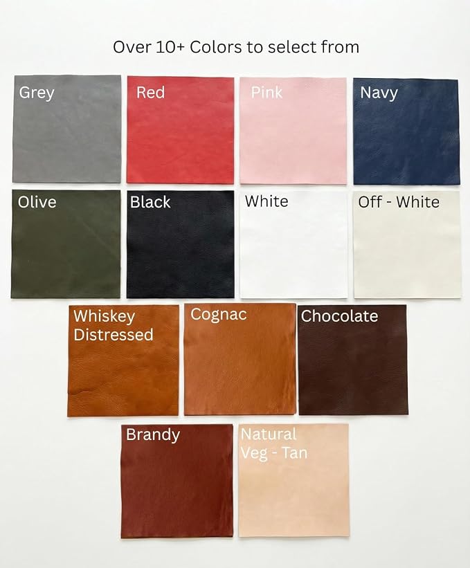 Natural Grain Cow Leathers: 12'' x 12'' Pre-Cut Leather Pieces (Cognac, 1 Piece)