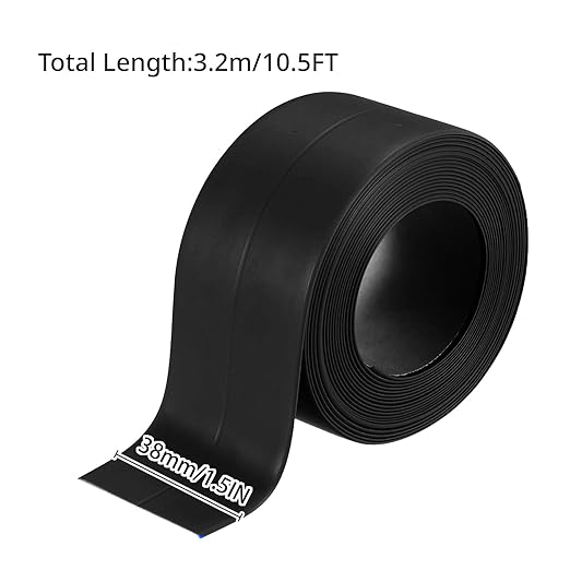 3 Rolls Caulk Tape Self Adhesive Caulk Strip Waterproof,Black Caulking Sealant Trim for Bathroom, Caulk Sealing Strip for Toilet Sink Edge Protector with Sealing Tool (10.5Ft x 1.5In)