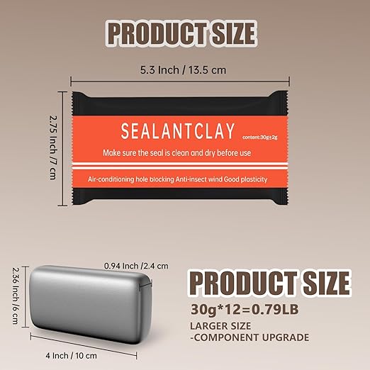 8 Pcs Gray Seal Putty,Waterproof Duct Seal Repair Sealing Clay & Moldable Silicone Putty,Ideal for Sealing Drain Connections, Wall Holes, and Air Conditioning Openings, Reliable and Efficient.