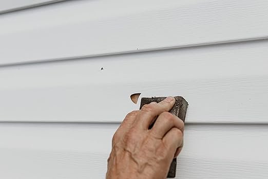 Mendyl Vinyl and Stucco Siding Repair Kit - Cover Any Cracks Holes or Blemishes - White Durable Self-Adhesive Paintable Vinyl Siding Patch Cut to Fit and Cover Any Cracks - 2 Patches (2)
