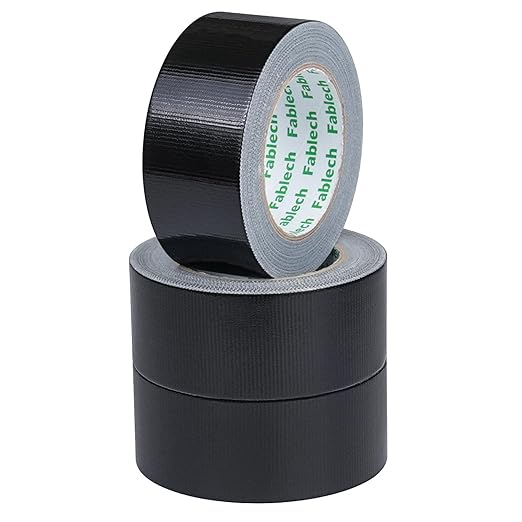 3-Pack Duct Tape Heavy Duty, 9 Mil Thickness, 2 Inch x 30 Yards, Waterproof Strong Adhesive, Flexible,No Residue, Tear by Hand, Multi-Use for Repairs, DIY, Industrial & Home (Black)