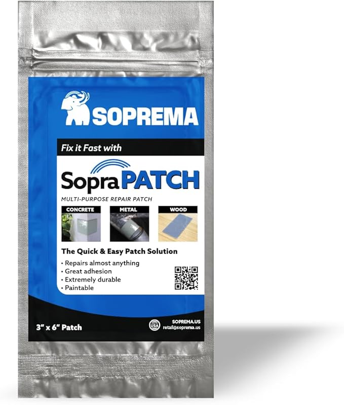 Fiberglass Reinforced Repair Patch – 3"x6" UV-Curing Peel & Stick Patch for Holes, Dents & Cracks – Durable Surface Repair for Metal, Plastic, Wood, Drywall & More