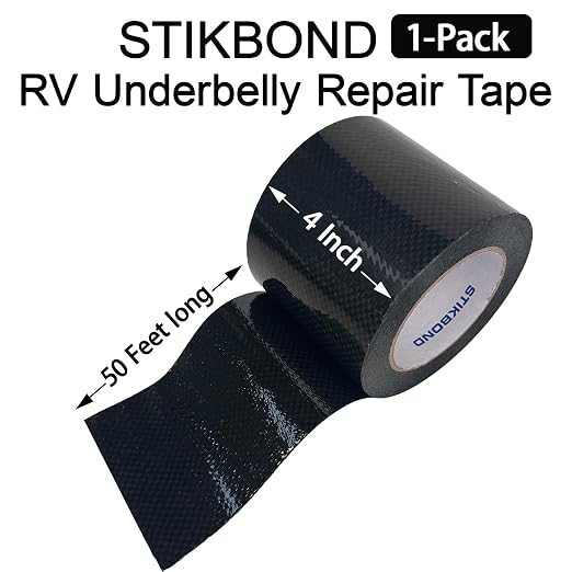 1-Pack RV Underbelly Repair Tape 4'' x 50Ft Waterproof Flex Belly Tape with Sealing Fabric Permanent for RV Tarps, Awnings Fixing, Mobile Homes,RV