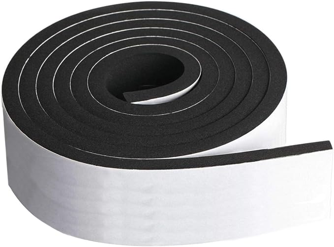 Neoprene Foam Strip Roll by Dualplex, 3" Wide x 10' Long 1/4" Thick, Weather Seal High Density Stripping with Adhesive Backing – Weather Strip Roll Insulation Foam Strips