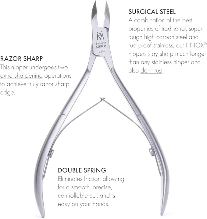 GERMANIKURE 4pc Manicure Set in Yellow Leather Case - FINOX Stainless Steel Tools Made in Germany, Glass Nail Care Supplies Made in Czech Republic – Professional Cuticle and Nail Care Kit
