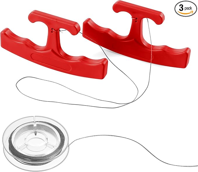 Therwen Car Emblem Removal Tool Wrap Tools Plate Line Badge Remover Car Surface Emblem Removal Kit with Extra 5M PE Cables for Vehicle Window Film Installation (Red)
