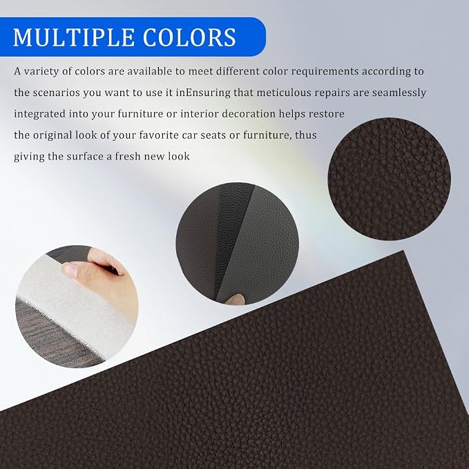 2PCS Leather Repair Patch Tape, Leather Repair Kits for Couches and Cars, Vinyl Repairs Patch, Car Waterproof Self Adhesive Leather Tape Repair Kit for Furniture Couches Chairs (Brown)