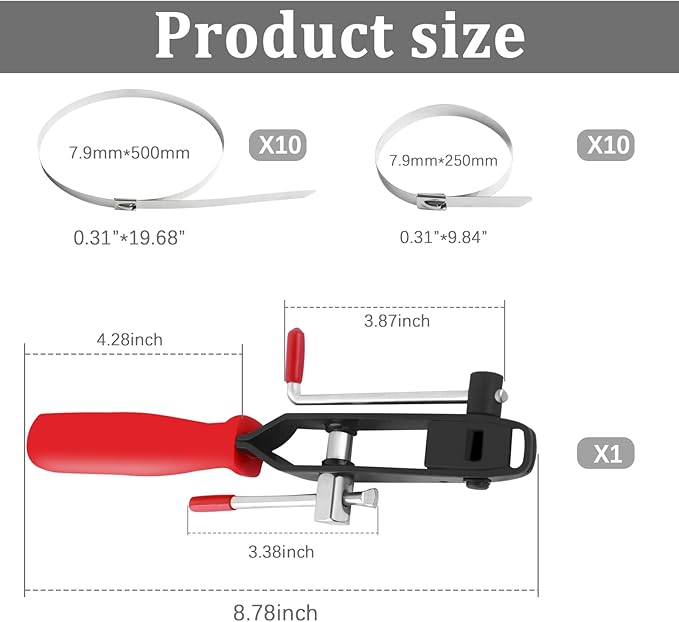 Stacool Thickened CV Boot Clamp Tool Kit,CV Joint Ear Clamp Pliers with 20 CV Boot Clamp to Securely Fasten CV Joint,Universal CV Axle Boot Repair Kit Car Accessories for Car Truck SUV ATV