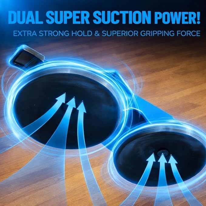 Floor Gap Fixer Tool with Dual Silicone Suction Cups & Rubber Hammer – 45° Angled Striking Surface, Includes Adhesive Pads – for Laminate, Vinyl Plank, SPC & Engineered Hardwood Floors