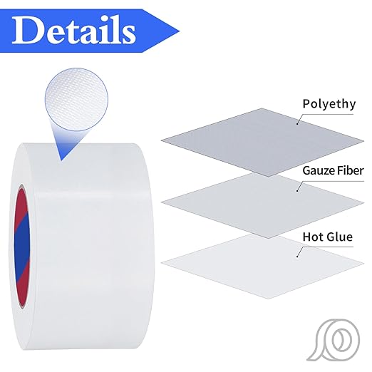 White Heavy Duty Duct Tape, 3 Inch x 55 Yards, Industrial Grade Waterproof & UV Resistant, Strong Adhesive for Indoor Outdoor Repairs, Crafts, Home Improvement, Moving Packing and DIY Projects