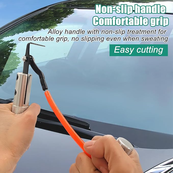 Car Windshield Removal Tool, Vehicle Windscreen Glass Scraper Knife, Automotive Window Repair Cutter Remover Blade Replacement Accessories, Universal for SUV, Sedan, Truck