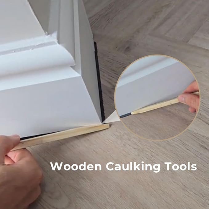 5 X Wooden Caulking Tools, Wooden Silicone Tooling Sticks Caulk Spreader Tool, Smoothing & Finishing Tools, Portable Caulking Smoothing Applicator Sealant