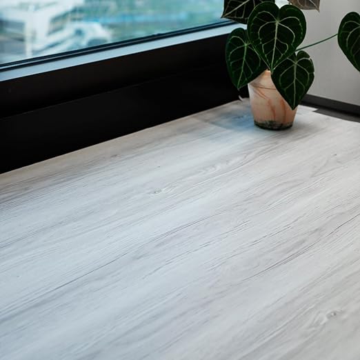 Wood Grain Peel and Stick Floor Tiles – 11.8” Width, Full Roll Length of 590" – Versatile Design for Any Space, Light Color Self Adhesive Vinyl Flooring, Waterproof and Non-Slip Features