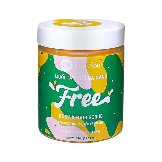 FREE Body & Hair Scrub 11.6 Oz | 330g - Natural Exfoliating Scalp Scrub and Body Scrub for Deep Cleansing, Gentle Exfoliation, and Nourishment with Sea Salt and Essential Oils