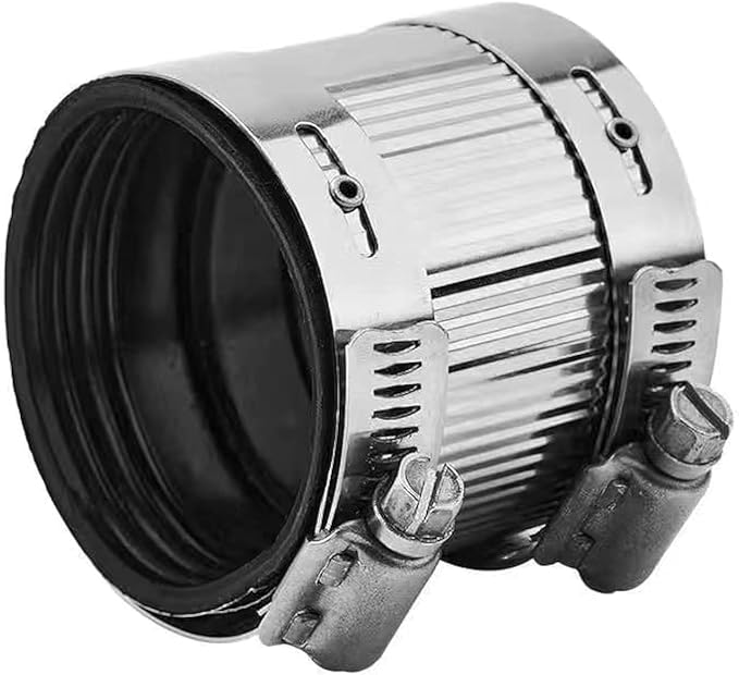 Flexible pipe Coupling with Stainless Steel Clamps.Pipe Connector for PVC and Metal Pipes (4inch/108mm-114mm)