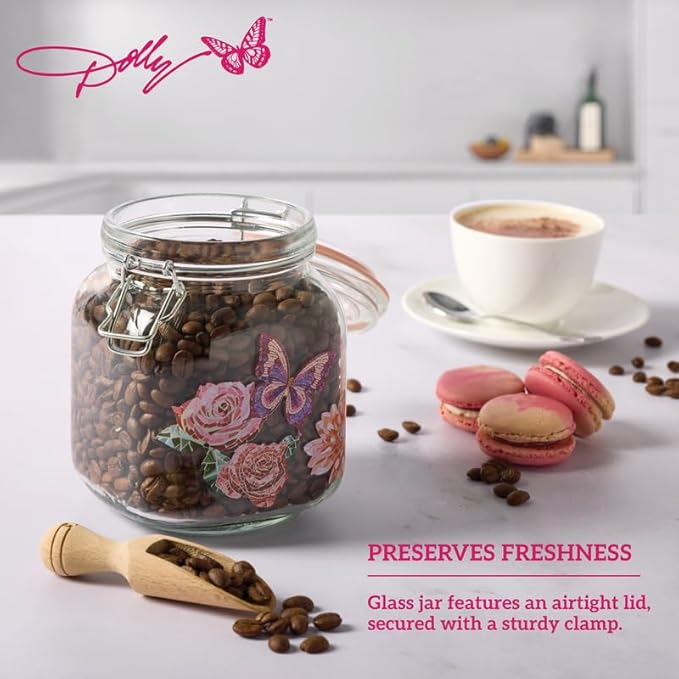 Dolly Parton Preserving Clamp Jar, 33.8 oz (1000ml), Pink