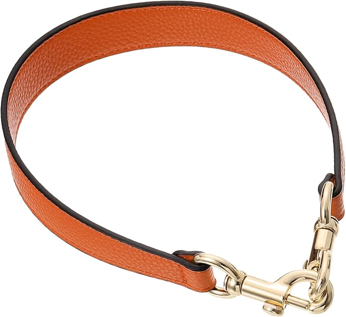 uxcell 19.29 Inch PU Leather Short Bag Strap with Clasp, Purse Handles Handbags Replacement Straps for Clutch Bag Underarm Bags, Orange, Gold Buckle