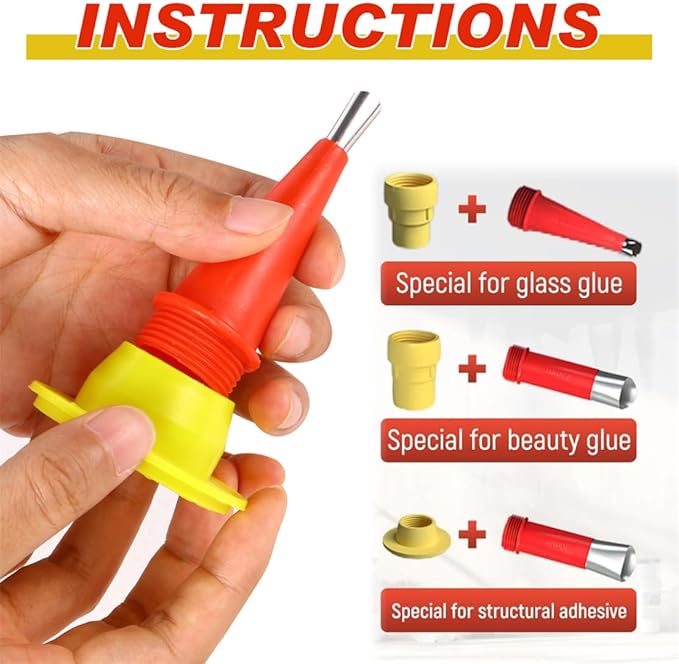 Universal Integrated Rubber Nozzle Tool Kit Caulking Tool Kit 22 Pcs Caulking Finisher Nozzle Caulking Nozzle Applicator Finishing Tool Stainless Steel Nozzle Tips Set for Bathroom Kitchen Doors