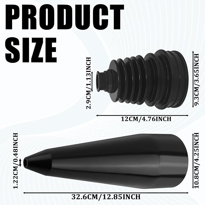 2PCS CV Boot Repair Kit, Silicone CV Axle Boot Repair Kit with Expander Tool and Clamps, CVs Joint Boots Kits for 2.41" 2.81" 3.43" Calibers, Tie Rod Boots for Dustproof and Waterproof (Black)