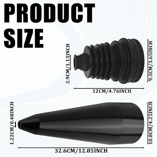2PCS CV Boot Repair Kit, Silicone CV Axle Boot Repair Kit with Expander Tool and Clamps, CVs Joint Boots Kits for 2.41" 2.81" 3.43" Calibers, Tie Rod Boots for Dustproof and Waterproof (Black)