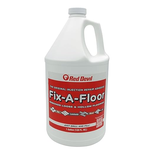 The Original Fix-A-Floor Loose Tile Repair Adhesive - Tile, Porcelain, Ceramic, Marble, Stone & Wood Floor Repair Adhesive - 1 Gallon Jug