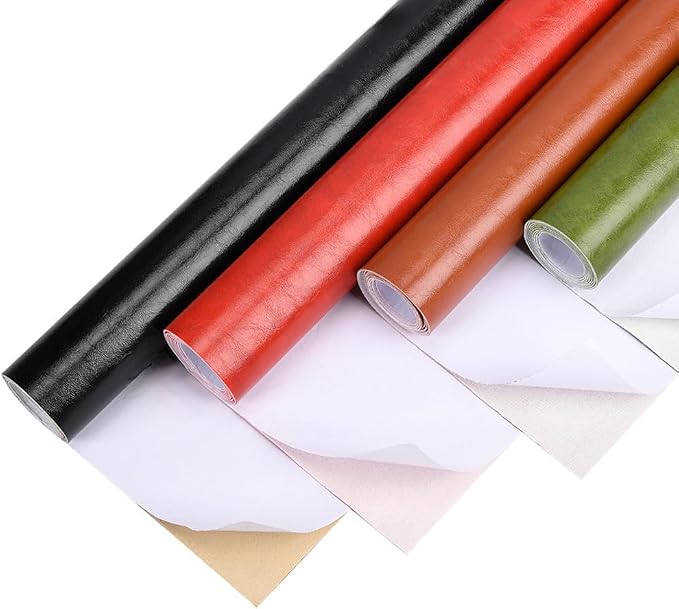 Leather Repair Patch Tape Kit,Self Adhesive Leather Repair Patch,Vinyl Repair Kit for Couches Boat Seats Furniture Cars Sofa Office Chair (Reddish Brown,19.69"×54.33")