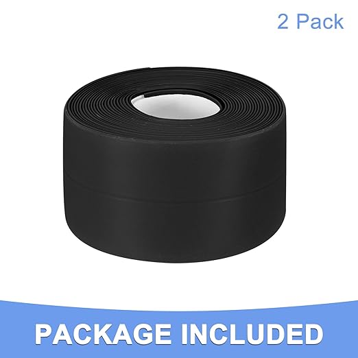 Caulk Tape Sealant Strip - 2 Pack Self-Adhesive Caulking Tape for Kitchen Bathroom Toilet Wall Corner - PVC Bath Sealant Strip - (1.5-inch x 20-ft Black)