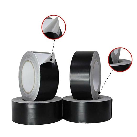 2 Inch Black Aluminum foil Duct Tape, Professional Grade Roll Adhesive Sealing Tape for HVAC, Refrigerator, Freezer, Insulation, Patching Hot & Cold Air Ducts, Sealing, etc. (10M)