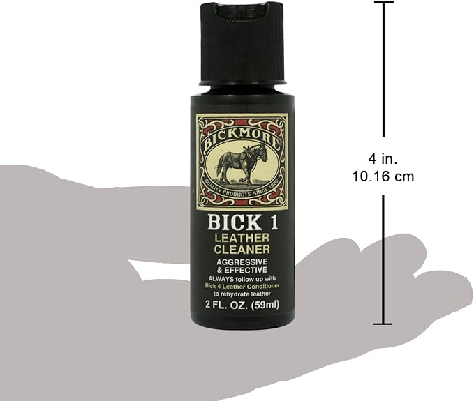 Bickmore Bick 1 Leather Cleaner 2 oz - Clean Dirt, Oil, Sweat, Salt, and Water Stains from all Colored, White, and Black Leather