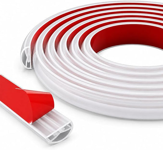 188 Inch Flexible Shower Threshold Water Dam, Self-Adhesive Collapsible Waterproof Seal Strip, Shower Pan Water Stopper Barrier, Shower Base Water Guard for Bathroom Tile, Bathtub and Wet Floor
