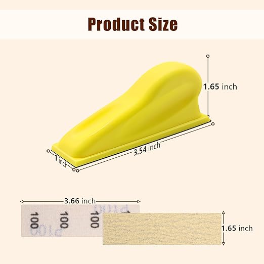 ZEHIQ 3.5”x1” Mini Detail Hand Sander Kit, 130Pcs 40-1000 Grit Hook-and-Loop Aluminum Oxide Sandpaper, Ergonomic Micro Sanding Block for Woodworking, 3D Printing, Metal Polishing & DIY Crafts
