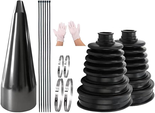 2PCS CV Boot Repair Kit with 4 Stainless Steel Clamps, 6 Cable Ties, Expander Tool and gloves, Universal Silicone CV Joint Boot, Fits Waterproof Dustproof Protection Axle for Most Cars/Trucks/SUVs